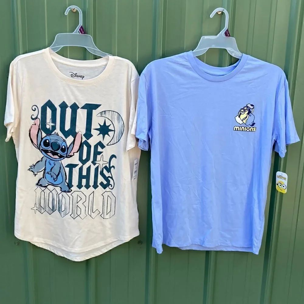 Women’s Minion Boyfriend & Stitch Out Of This World T-Shirts Size XXL